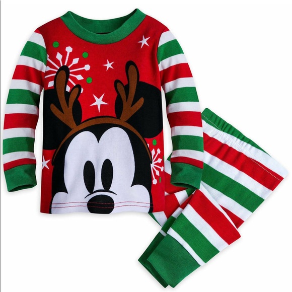 🎁 Disney Mickey Mouse Holiday Pajama Set (NWT) - Picture 1 of 3